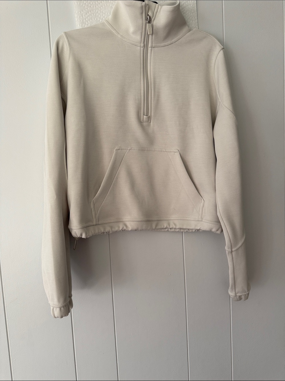 Lululemon Brushed Softstreme Light Cream Half-Zip Pullover